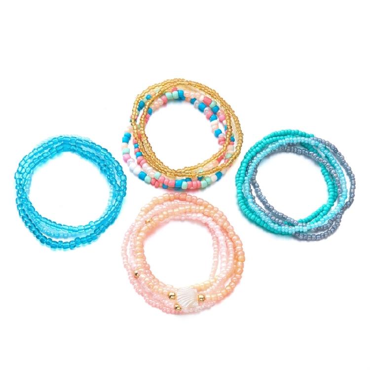 Multilayer Bead Bracelet for Women Adjustable Bohemian Styles Jewelry Portable for Casual or Dresses Occasions