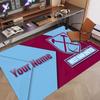 Benutzerdefinierter Teppich West Ham United Fußballmuster Druck Name Text Weicher Rutschfester Boden Teppich für Zuhause Innen Dekoration