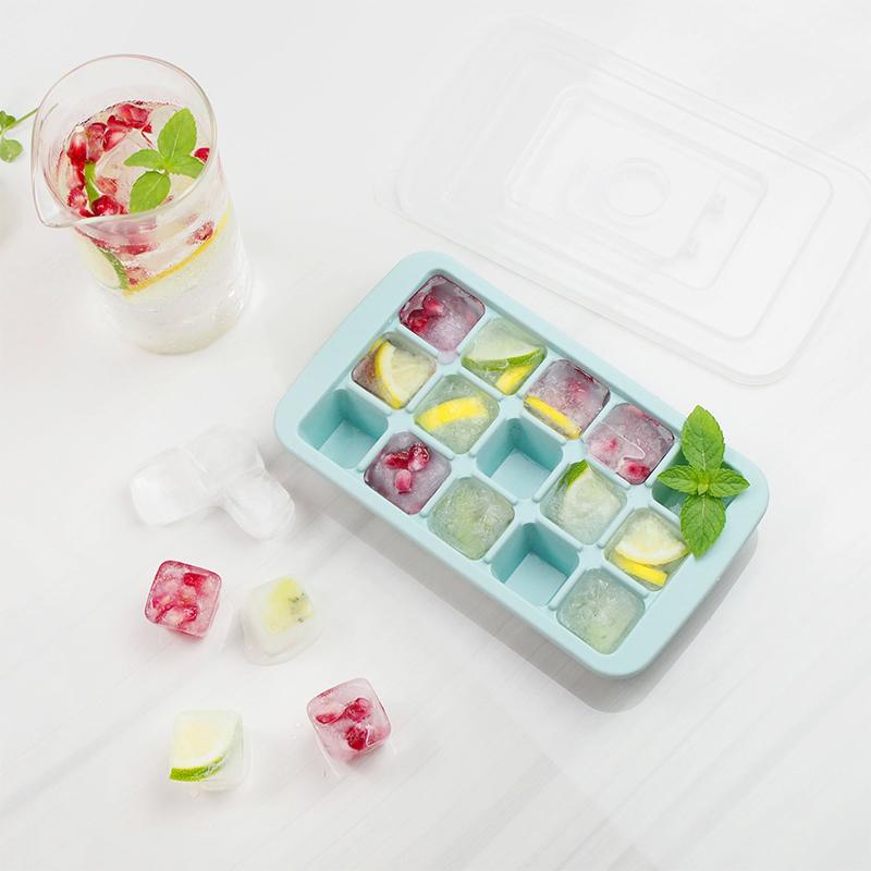 15 Cup Soft Silicone Ice Tray, Ice Making Mold Easy To Clean, Food Grade Ice Cube Mold Tray  Reusable for Whiskey & Bar