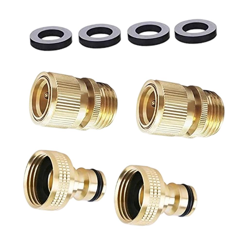 1 Set Brass Tap Nipple Connector Garden Hose Quick Connectors Leak-Proof Water Hose Fittings Garden Watering Tools