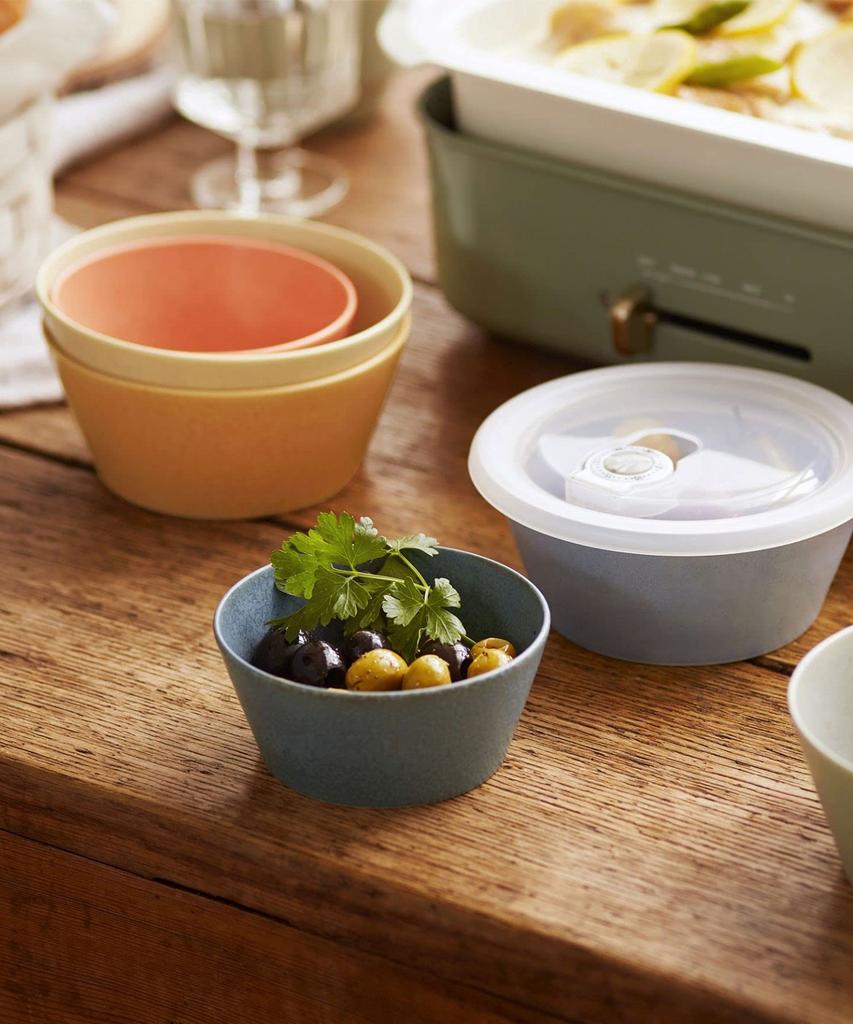 BRUNO Multi-Stick Blender with 3 Attachments (Blender, Whipper, Chopper), Gift Wrapping, Ceramic Storage Container Set, Baby Food, Slim, Compact,