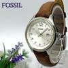 Used 691 Working Item Battery Replaced FOSSIL Fossil Ladies Watch Quartz 3 Hand Silver Date Arabic Numerals Leather Belt Popular Rare AM-4379