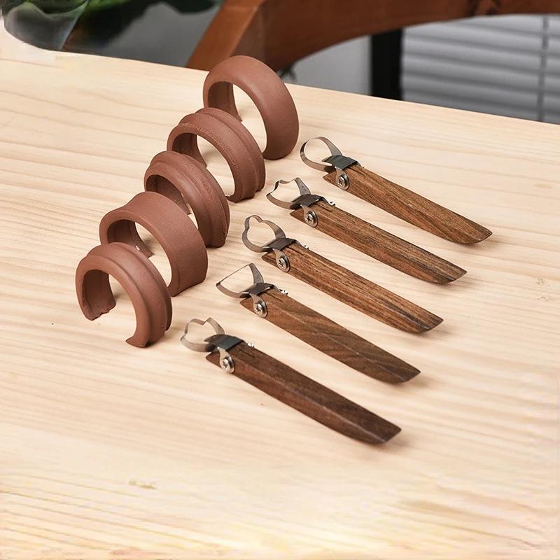 Pottery Teapot Handle Tool Clay Scraper Full Set of Handmade DIY Water Cup Ware Plain Embryo Handle Sculpture Knife