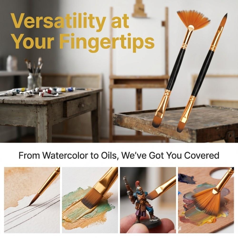 12PCS Comfortable grip Special Shape Paint Brushes  Handmade craft painting
