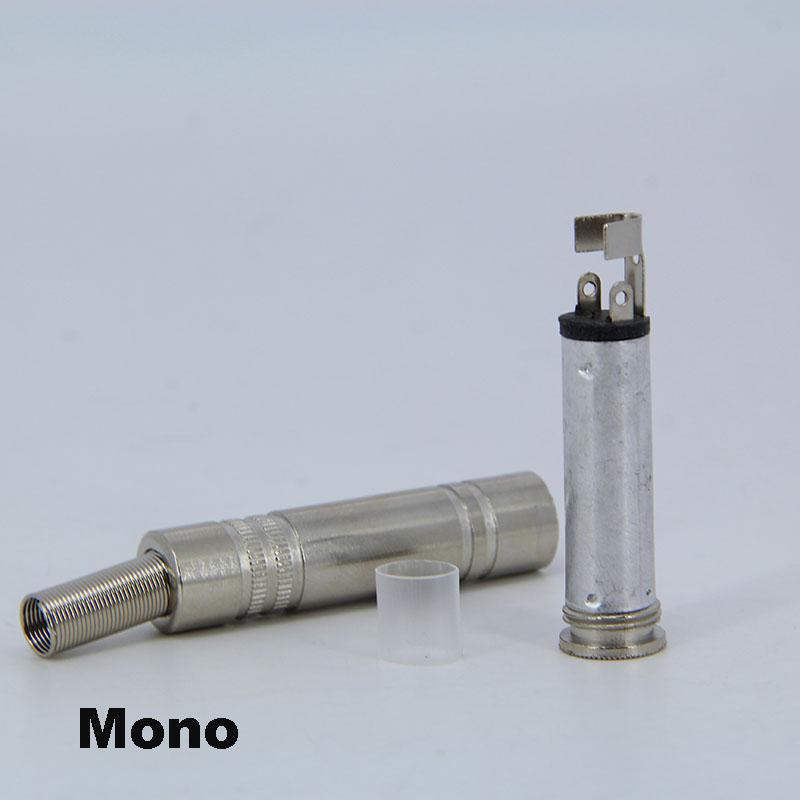 6.35mm 6.5mm Audio Male Female Mono Stereo Solder Connector Plug Socket 2 3 Pole Gold Plated Metal Amplifier Mic Converter