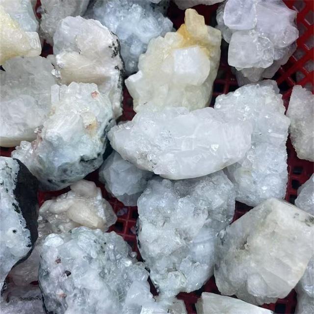 Spiritual Crystals Gemstone Healing Stones Natural Rough White Apophyllite Clusters Specimen for Decor