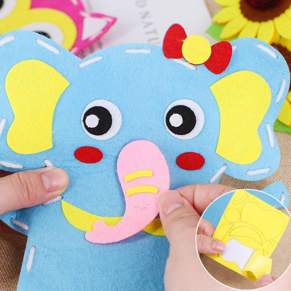 Non-woven Hand Puppets Plastic DIY Crafts Toys DIY Animal Toys Kindergarten Teaching Tools Kids