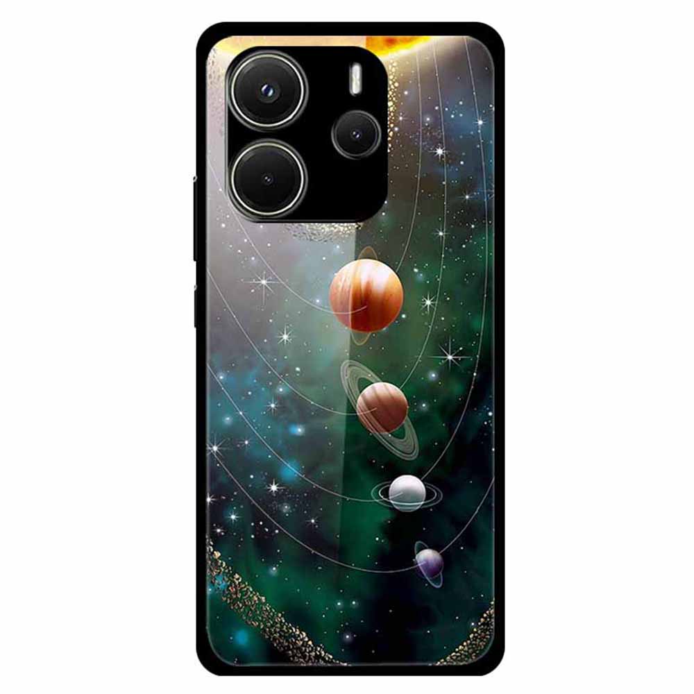 For Xiaomi Redmi Note 14 4G (163.25x76.55x8.16mm) Case Pattern Printed Tempered Glass Phone Cover