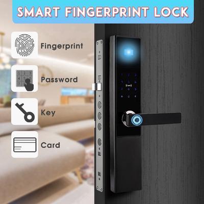 Smart Fingeraftrykslås Elektronisk Dørlås Sikkerhed Hotel Understøtter IC-kort APP Digital Adgangskode Nøgle 83x32x360mm