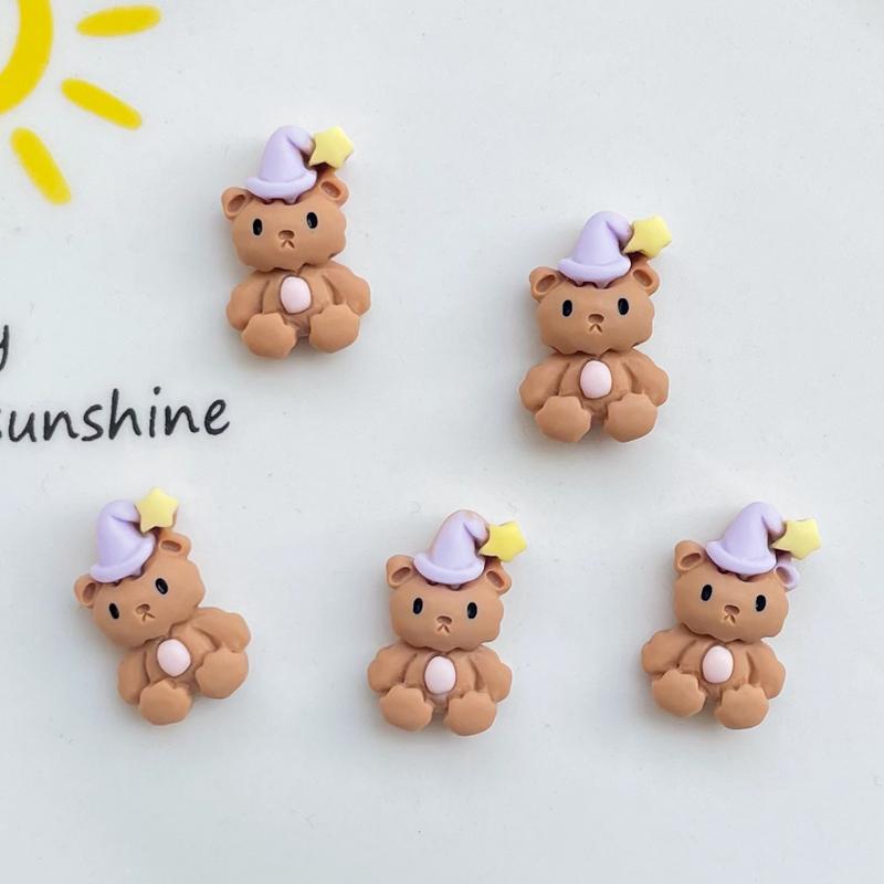 20Pcs New Kawaii Cartoon Christmas Bear Flat Back Resin Statue Scrapbooking Diy Jewellery Hairpin Accessories Decorate Craft A92