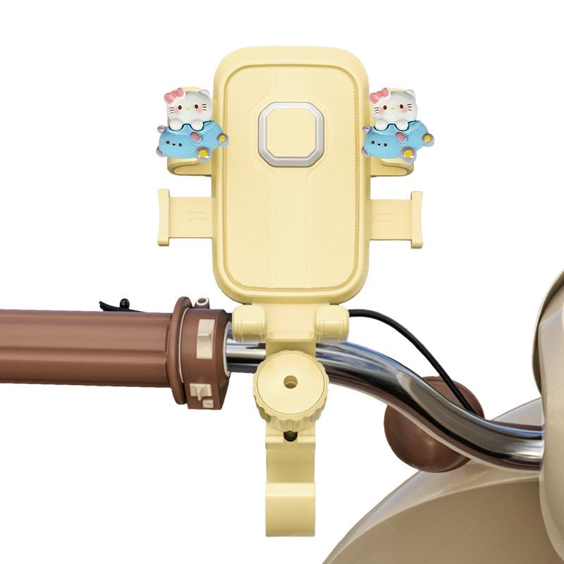 Elektrofahrrad mit niedlicher Cartoon-Handyhalterung und stoßfestem Navigationshaken.