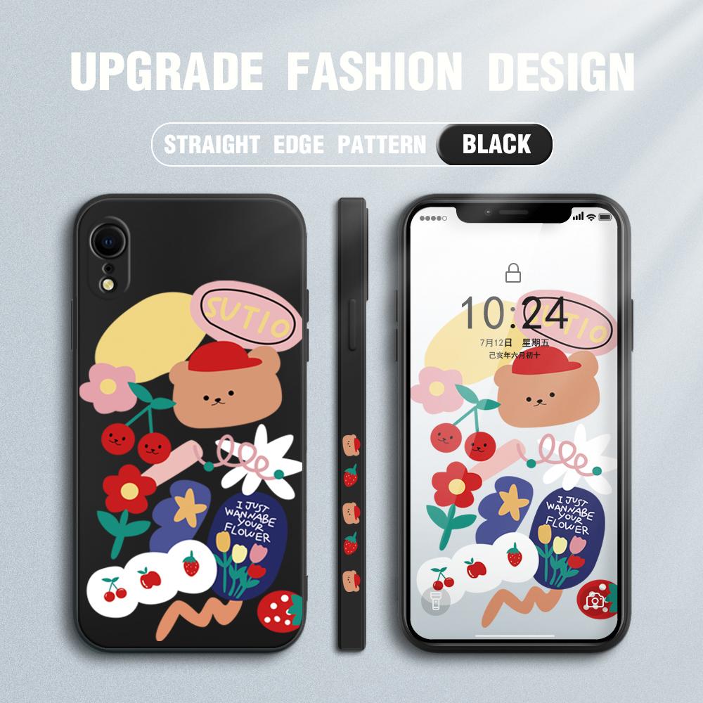 Cute Cartoon Bear Phone Case for Redmi Xiaomi POCO Note 10 Pro 9 9A 9T 10C 8 7 11 Lite 5G X3 M3 Square Edge Soft Full Camera Protect Soft TPU Cover