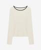 MIND BRIDGE WOMEN [W][Couture] Boat Neck Rib Contrast Slim Fit Knit