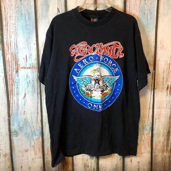 Vintage 1993 Aerosmith Giant Aero Force One Concert Unisex Tshirt S5XL KH11090 Unisex T-Shirt XXXL