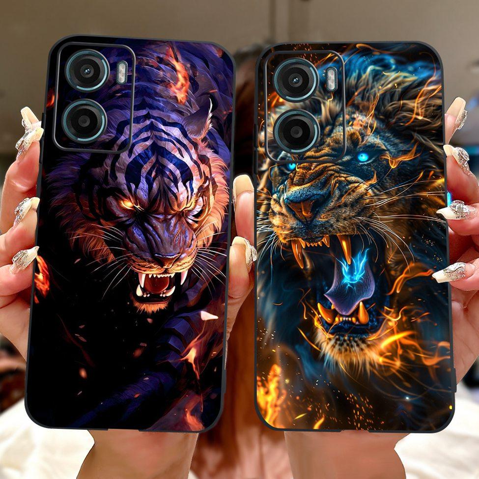 For Motorola Moto G05 Case E15 Silicone Cute Cat Fashion Flowers Cool Painted Back Cover For Motorola Moto E15 Phone Case Bumper
