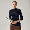 Zhaojun Women's 100% Cashmere Half-Turtleneck Striped Sweater