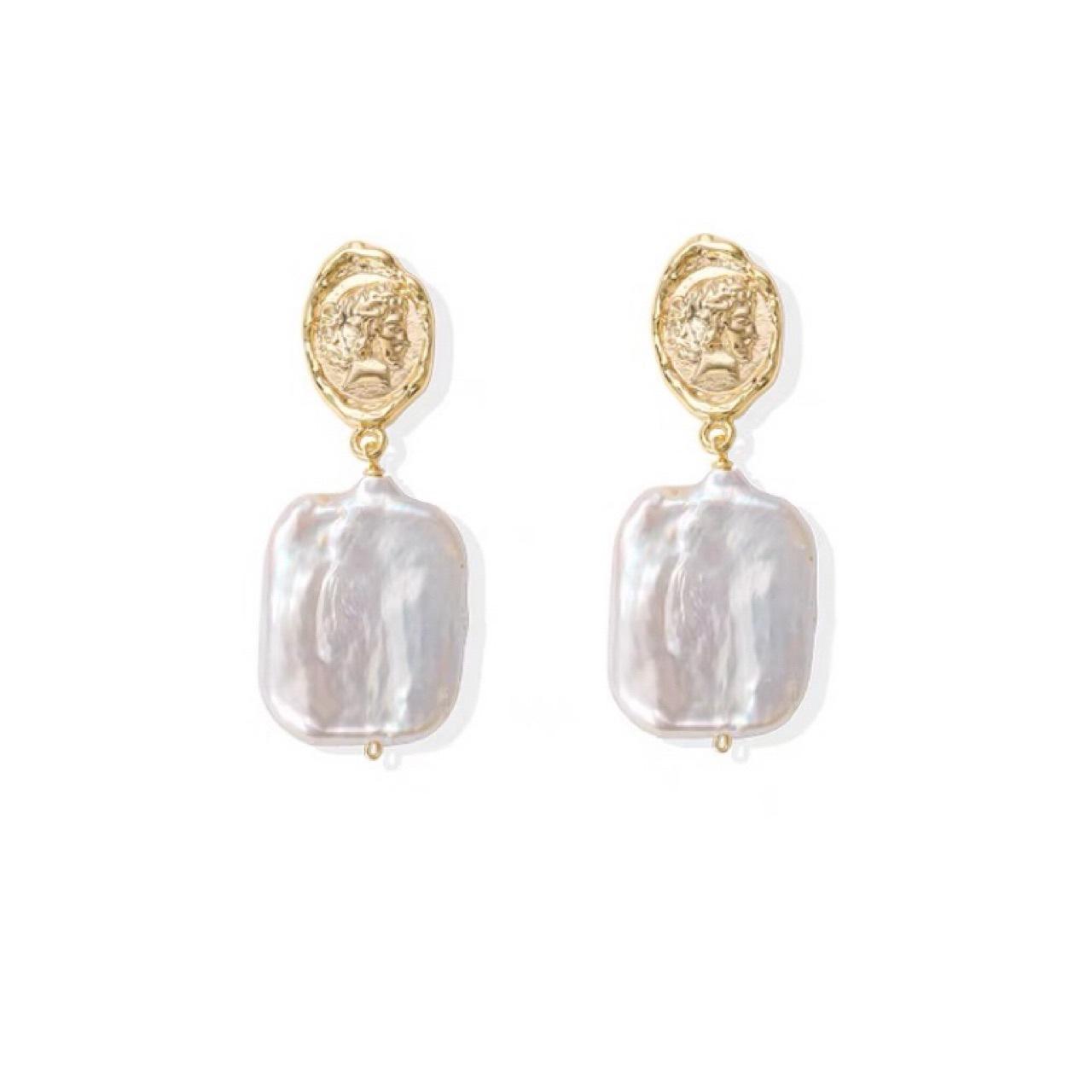 French personality baroque pearl earrings women s light luxury niche temperament exaggerated earrings earrings 925 sterling silver needle