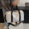 Striped large capacity travel bag lightweight trendy fashion tote bag storage lightweight shoulder bag boarding bag