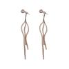 Stylish Silver Needle Earrings with Long Tassels