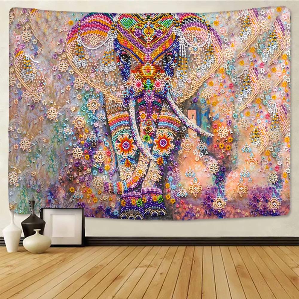 Bohemian Mandala Elephant Tapestry Wall HangingSandy BeachPicnic Throw Rug Blanket Camping Tent Travel Sleeping Pad Room