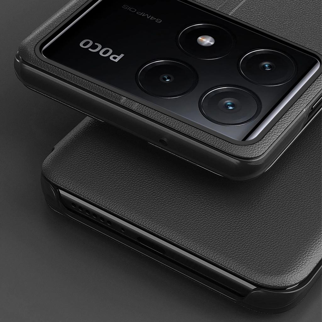For Xiaomi Poco F6 Pro 5G/Redmi K70 5G/K70 Pro 5G Leather Case Stand Phone Cover with View Window
