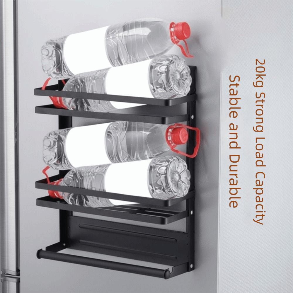 Wall Mounted Refrigerator Magnetic Shelf Folding Large Capacity Seasoning Storage Organizer Space Saving Spice Storage Rack
