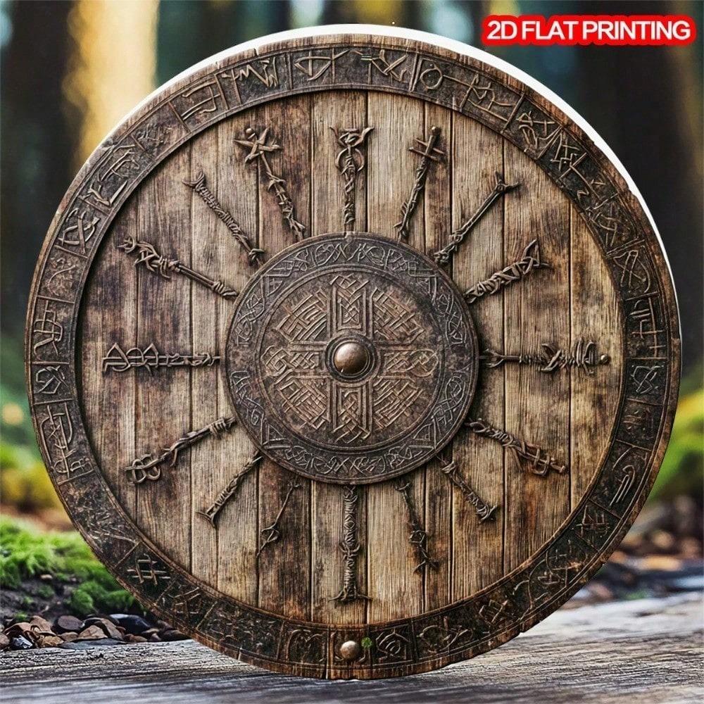 Vintage Nautische Kompassrose Aluminium Wandkunst Schild 8x8 Zoll Runde Metall Dekoration