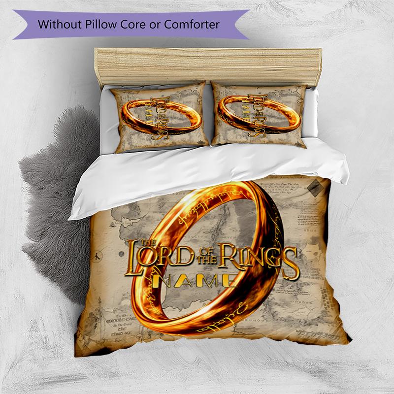 3pcs Custom Name The Fellowship of the Ring Bedding Set Duvet Cover Closure Includes 1 Duvet Cover & 2 Pillowcases for All Seasons Bedroom Decor