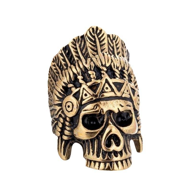 New Indian Punk Crow Trendy Man Portrait Skull Ring