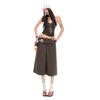Trendy Summer Korean Lace Trim Wide Leg Cropped Capri Pants For Women Loose Straight Slimming FigureFlattering Pure Cotton Casual Capri Pants