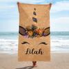 Name Bath Towels Cartoon Unicorn Beach Towel Bathroom Sport Towel for Adult Kids Microfiber Quick Dry Swimming Cover