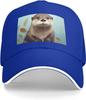 Cute Otter Animal Print Baseball Cap Polyester Adjustable Casual Summer Baseball Hat for Adults