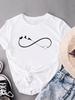 (Asian Size) Women's Top Style Geometric Cute Fashion T Clothing Print Female Casual  Short Sleeve T-shirts Graphic Tee