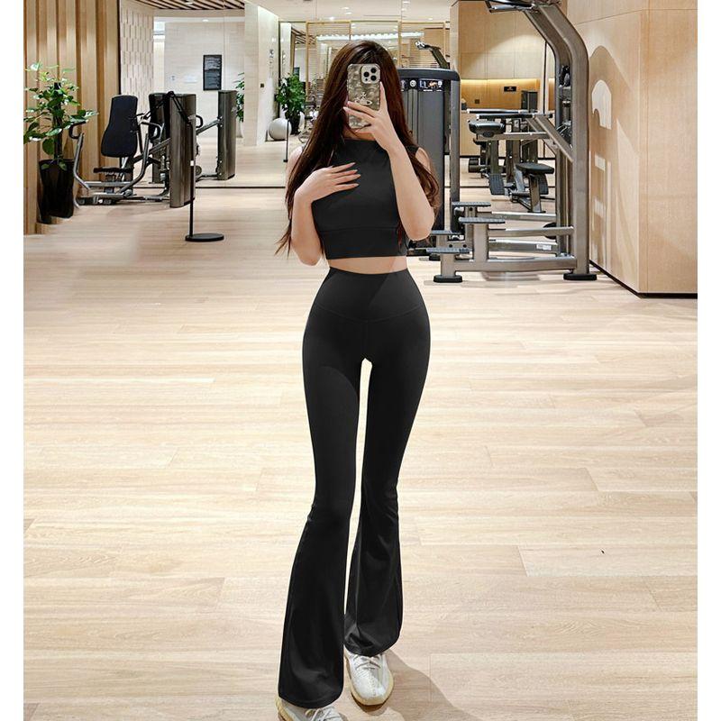 Sexy Milk Brown High Waist Hip Lift Micro-Pull Fitness Trousers