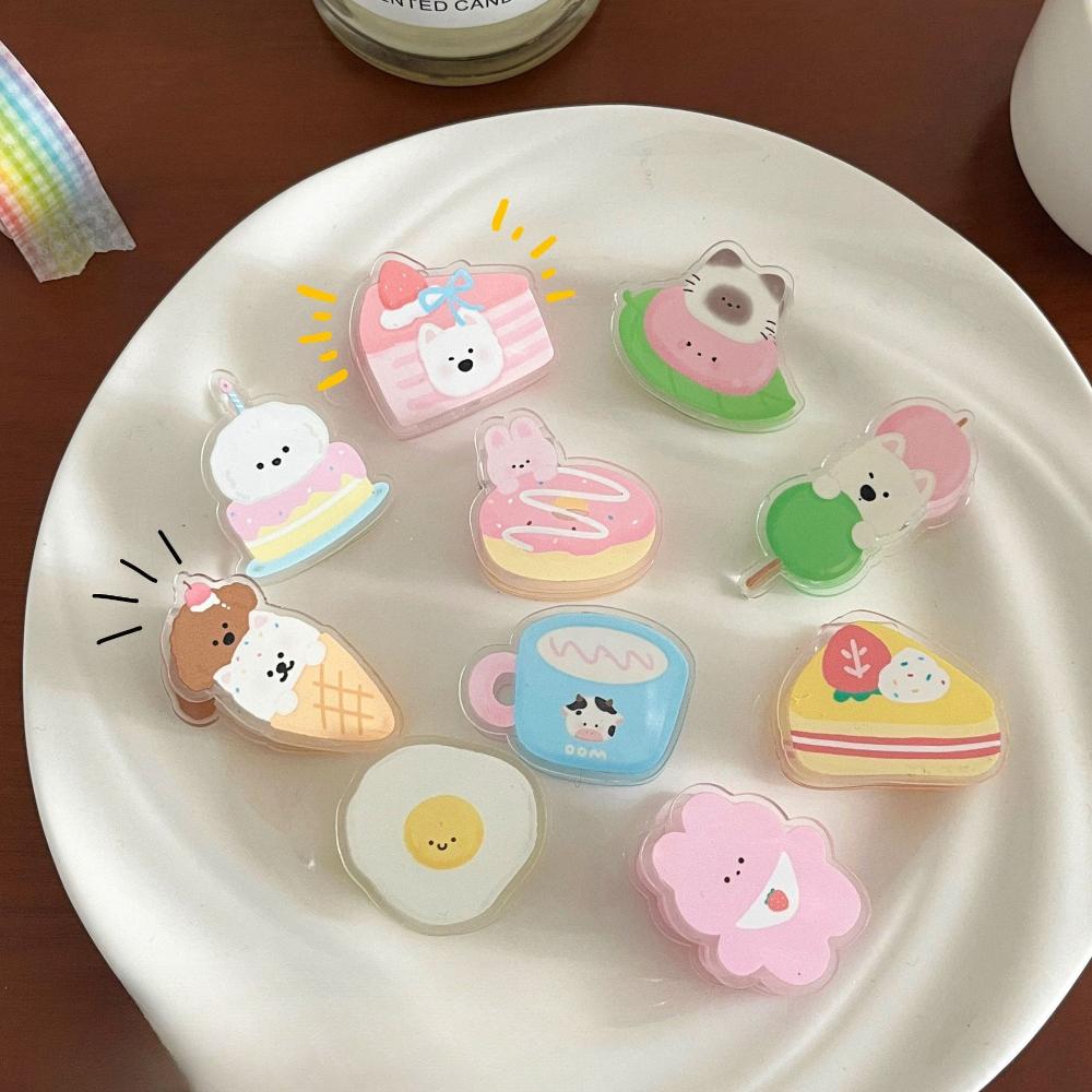 Cute Cat Acrylic Clip Sealing Long Tail Binder Clip Scrapbook Note Paper Clips for Student Kawaii Stationery Gift