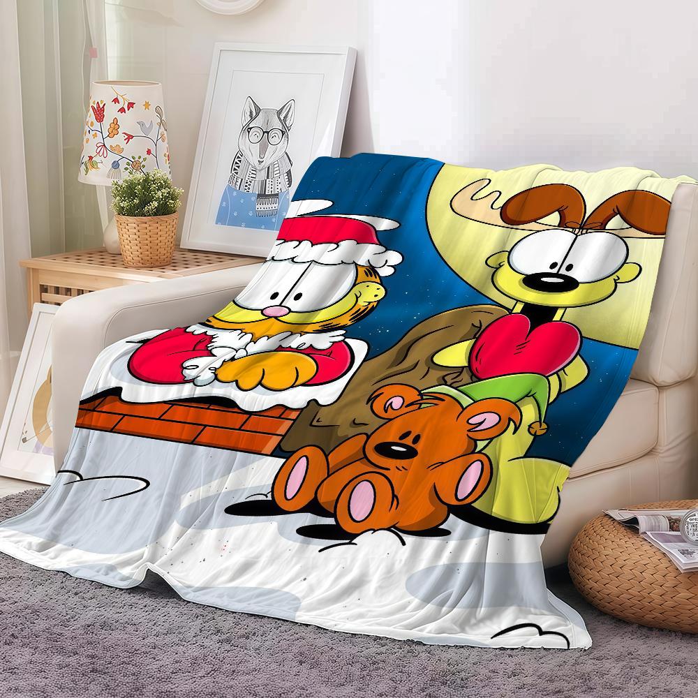 Cartoon cute G GarfieldS Blanket For Sofa Office Bed Plane Travel Sleep Read Relax Camping Soft And Warm