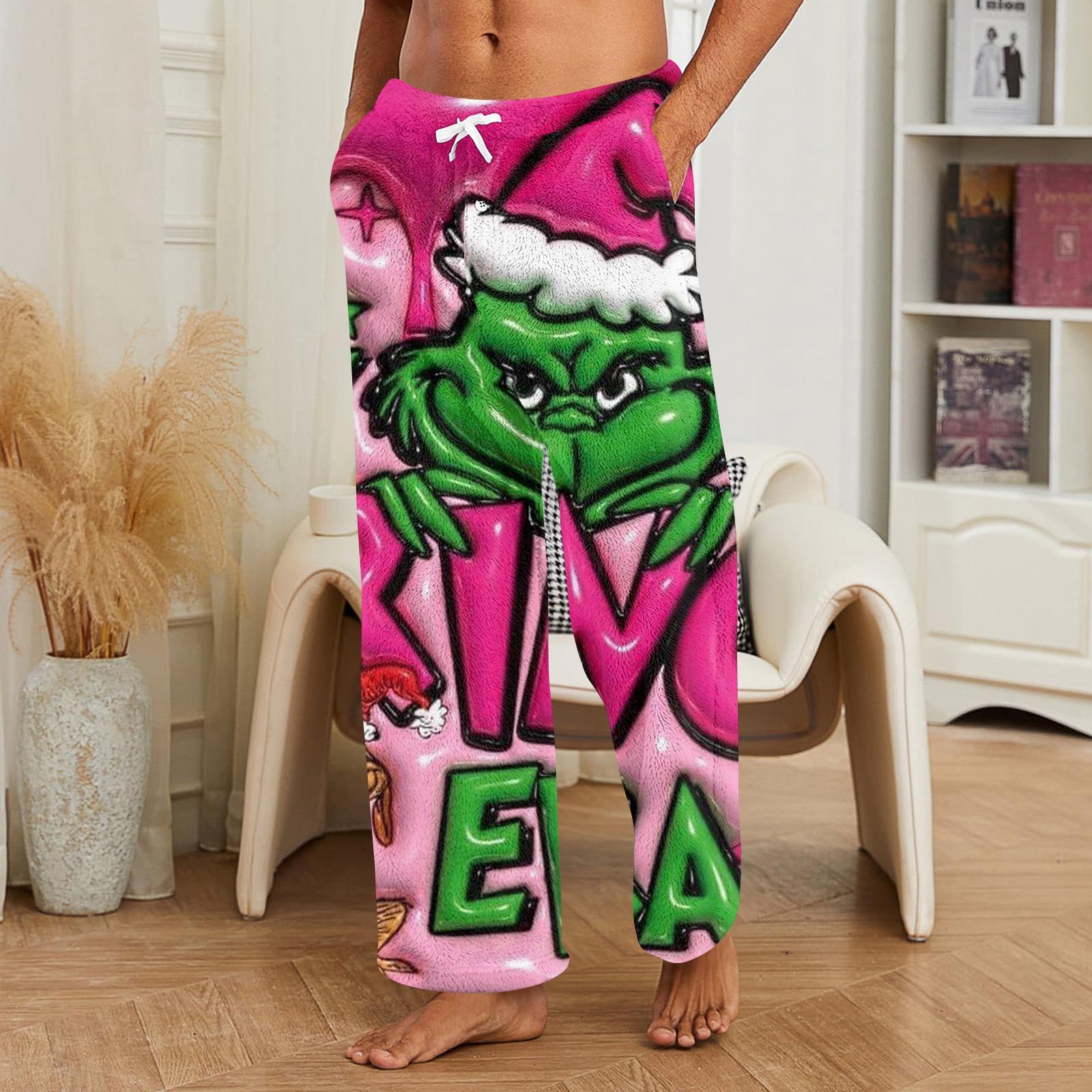 

Мужские домашние брюки с принтом по всей поверхности, пижамные брюки для сна, длинные брюки, пижамные брюки XXL