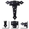 Black Iron Heavy Duty T Hinge Barn Door Hinges Shed Hinges For Fence Yard Gate Hardware Hinge Garden Door Furniture Hinges