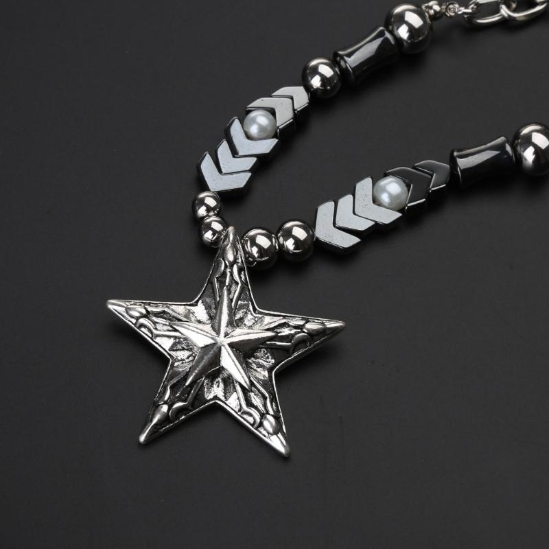 Star Pendant Clavicle Necklace Preal-Decor Stylish Chic Necklace Boho Chunky Chain Jewelry Choker Necklace Perfect Gifts