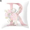 Orion English Alphabet Floral Print Pillow Case Waist Cushion Cover Wedding Bed Decor