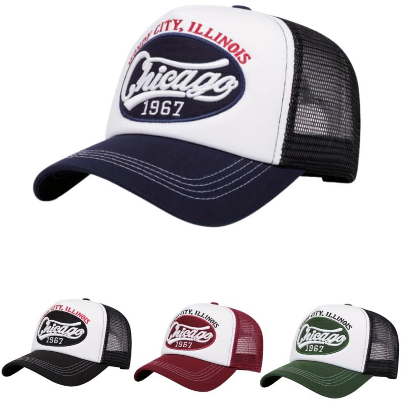 Chicago1967 Embroidered Baseball Cap for Men Lightweight Breathable Mesh Back Trucker Hat for Outdoor Sports Casual Casual Wear