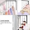 Golden Iron Wall-Mounted Clothing Display Rack with Hooks – Space-Saving Bedroom Organizer for Hats,Jackets,and Underwear,Multi-Purpose Iron Art Shelf