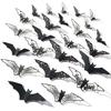 24 Halloween Bat Decoration Door Frames, Hollow Bat Wall Decoration, Paper Bat Wall Sticker, Halloween Party Interior Supplies