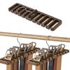 Stylish Belt Hanger, Tie Hanger, and Scarf Hanger. Space-saving, Storage, Organization, Wrinkle-resistant, and Swivels. Brown.