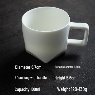OLOEY White Porcelain Ceramic Teacup Coffee Mug