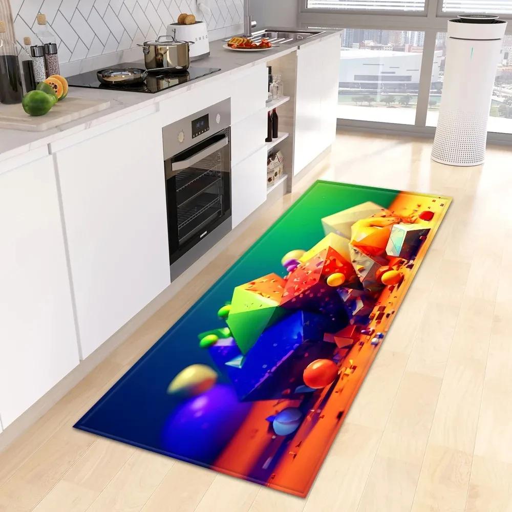 Creative Colorful Geometric Pattern Home Kitchen Floor Mat Door Front Decoration Floor Mat