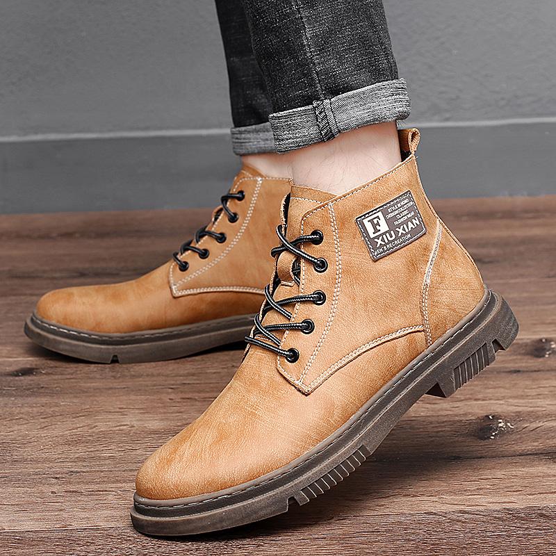 New Genuine Leather Men Boots Classic Man Ankle Boots  Outdoor Shoes Comfortable Casual Shoes Spring Autumn Botas De Hombre