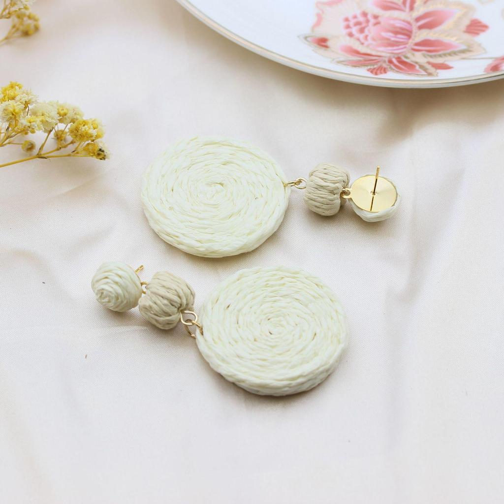 Bohemian Handmade Rattan Earrings - Retro Vacation Style