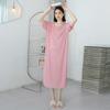 Modal Loose Nightdress Women's Summer Home Thin Casual Dress Ice Silk plus Size Slim Looking Short Sleeve Dress