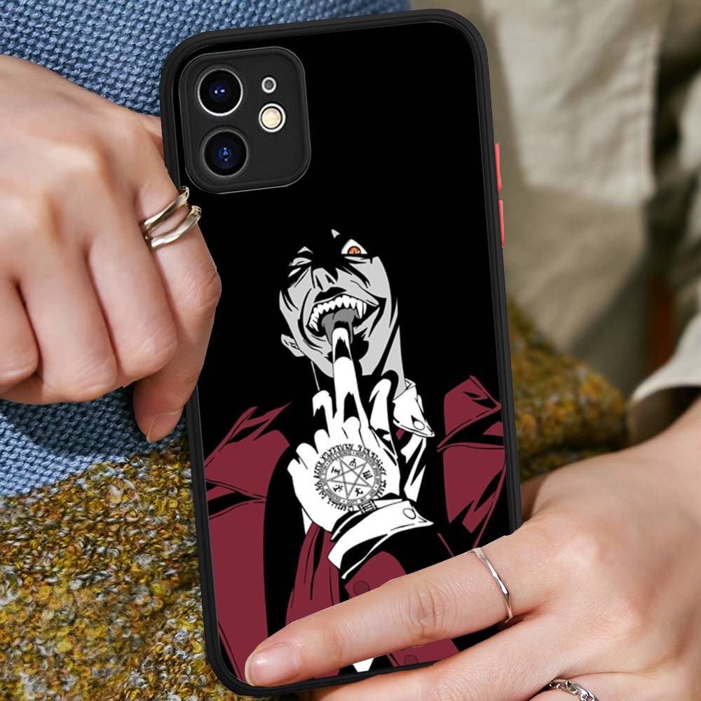 Horror Anime Hellsing Phone Case For IPhone 16 15 14 11 12 13 Pro Max Plus 12 XS Max Back Cover Matte Case